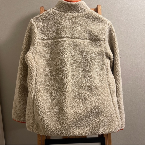 Eddie Bauer Rangefinder Sherpa Fleece Full Zip Up Coat Tan/ Navy size Medium - Picture 7 of 13